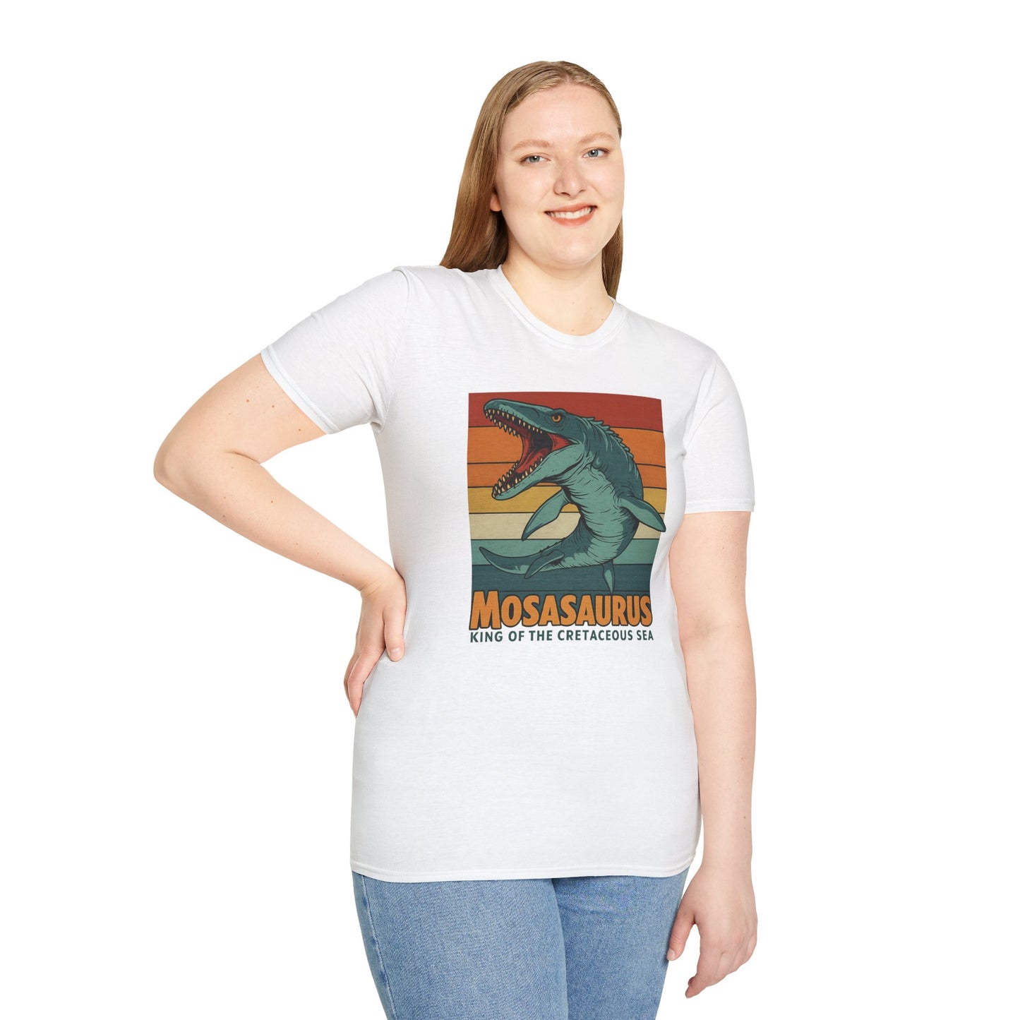 Retro Mosasaurus T-Shirt - Cretaceous Sea Monster Graphic Tee, Dinosaur Lover Gift, Paleontology Birthday, Soft Unisex Jurassic Cotton