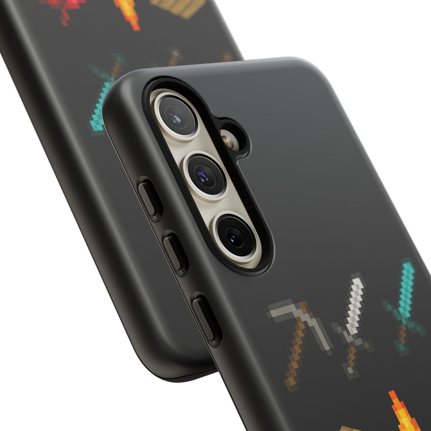 Minecraft-Inspired Tough Samsung Phone Case Pixel Art Design for Gamers Phone Accessory for Gamers