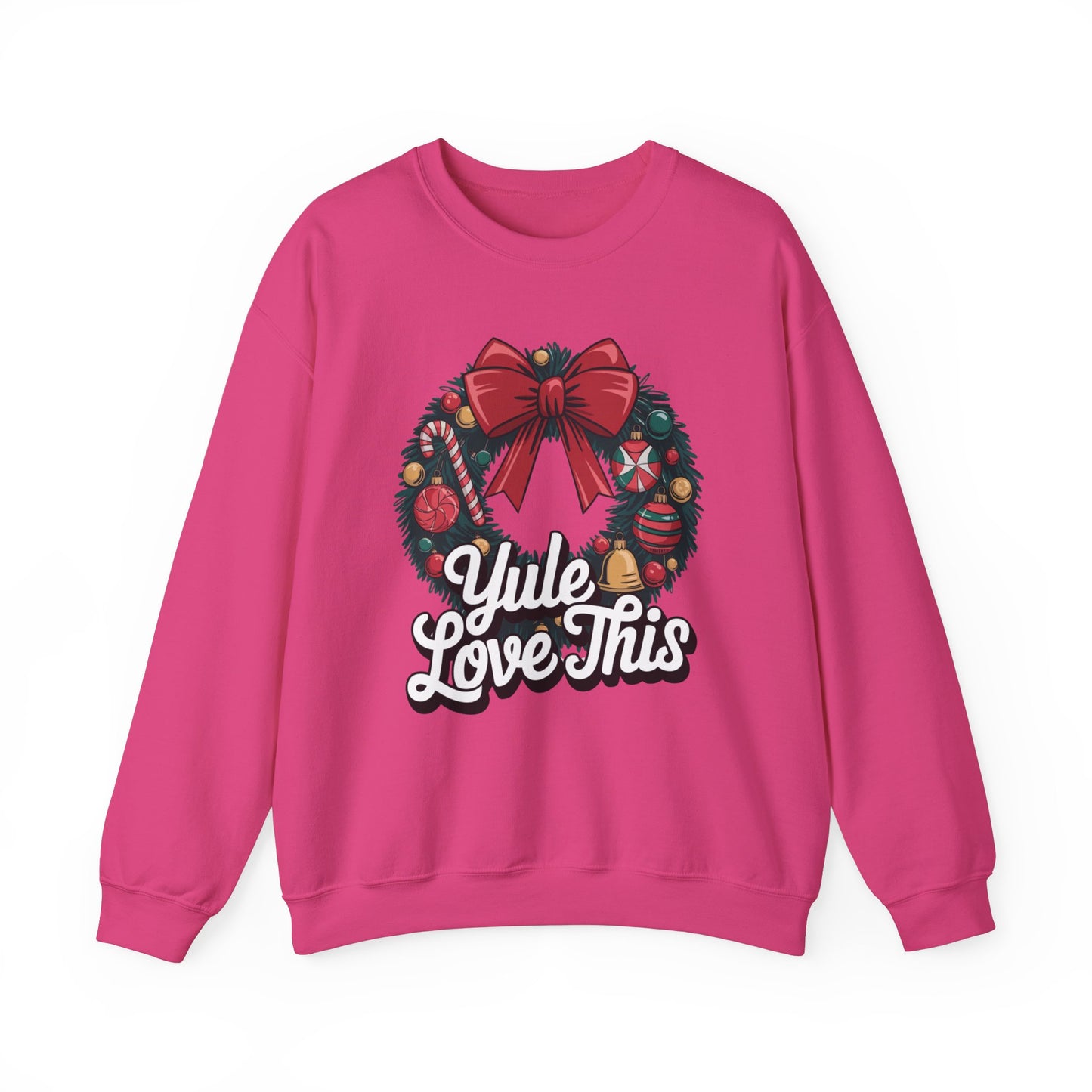 Christmas Wreath Unisex Sweatshirt, Yule Love This Holiday Jumper, Fun Crewneck Pullover, Festive Winter Apparel, Xmas Gift for Him and Her