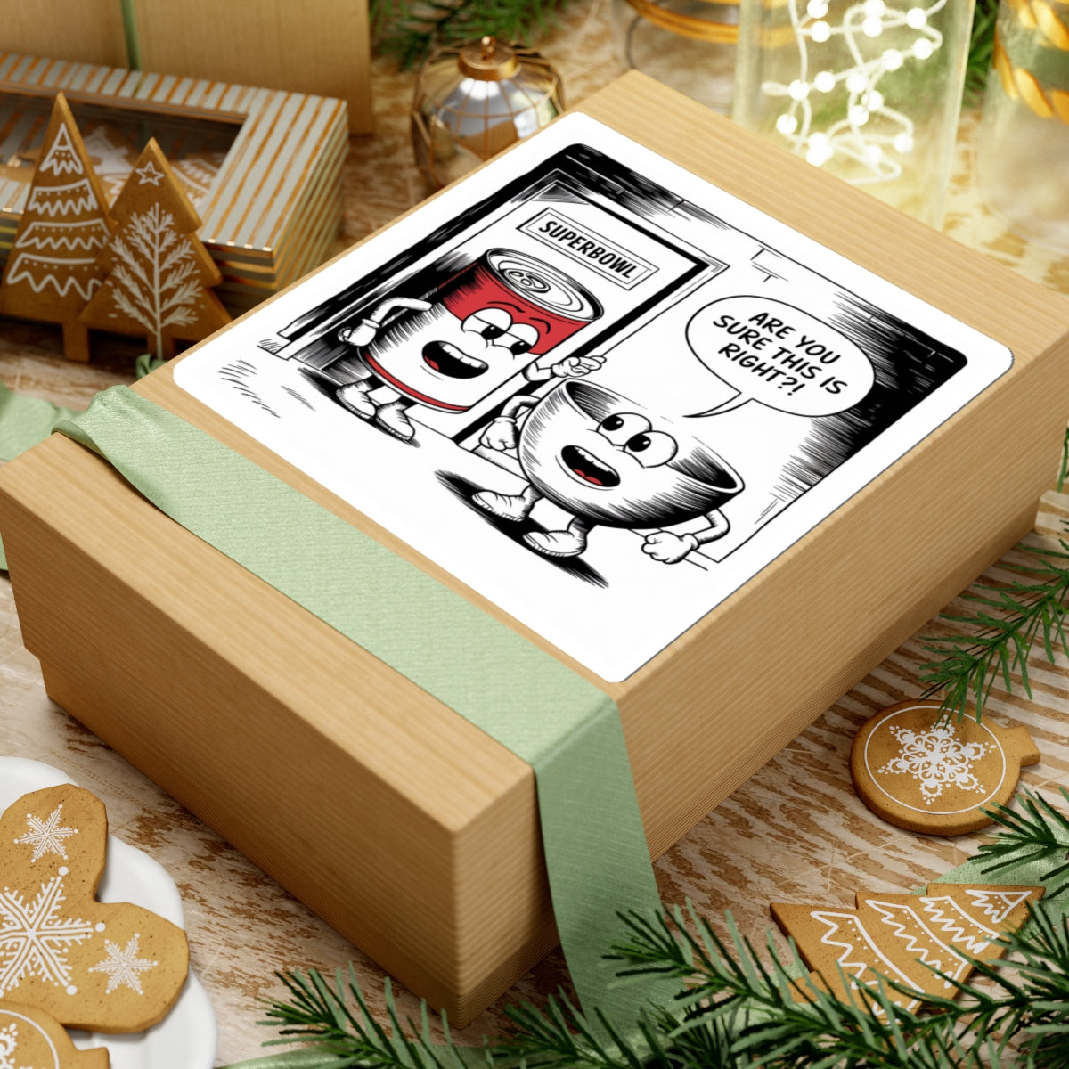 Comic Kiss-Cut Stickers - Can of Soup and Bowl Superbowl Door