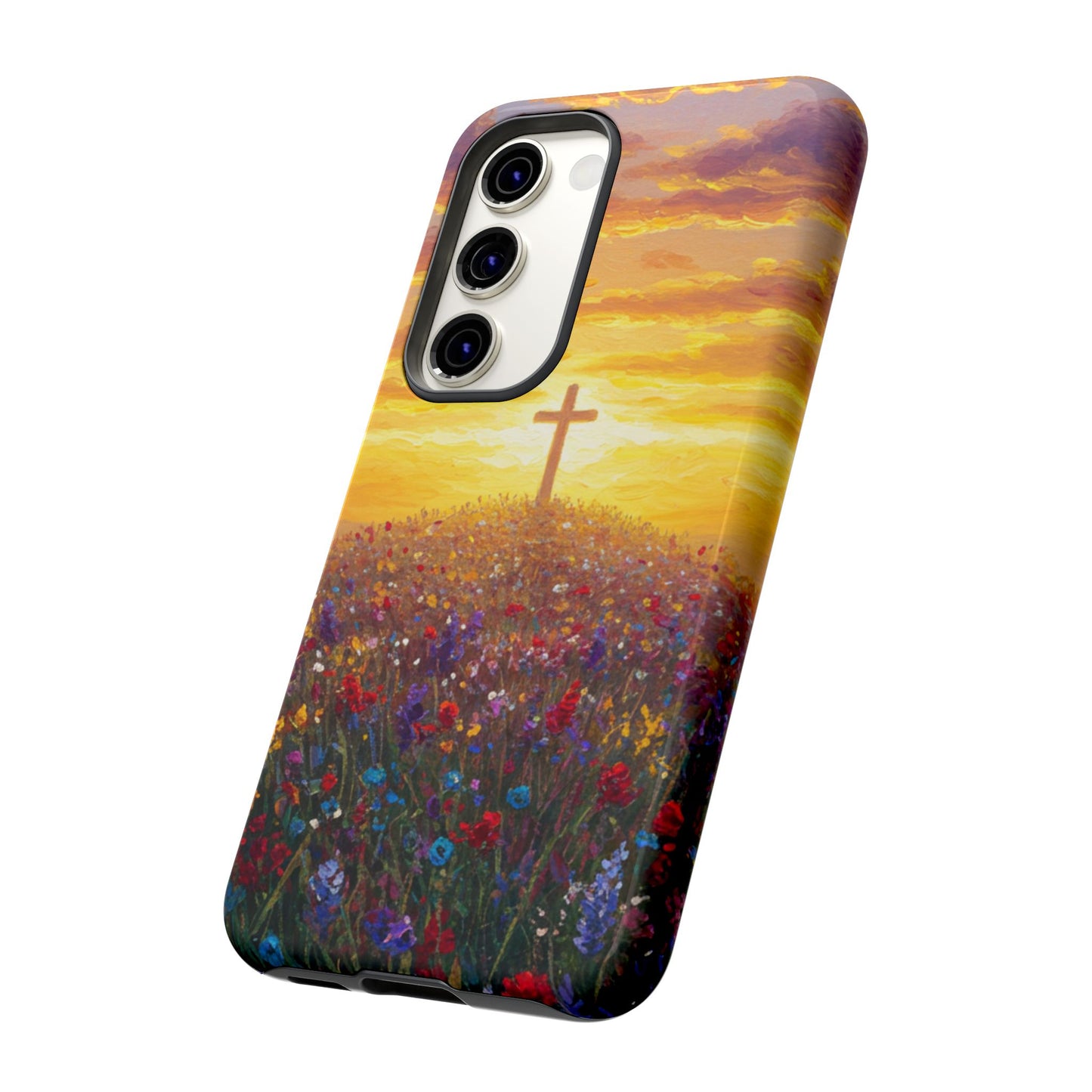 Samsung Phone Case - Monet Style Cross Christian Phone Case Spiritual Case Inspirational Samsung Case