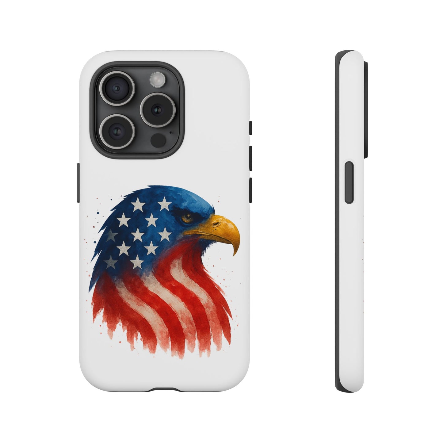 Patriotic Eagle iPhone Case - USA Flag Tough Cover, Dual-Layer Rugged Protection, 4th of July and Veteran Gift