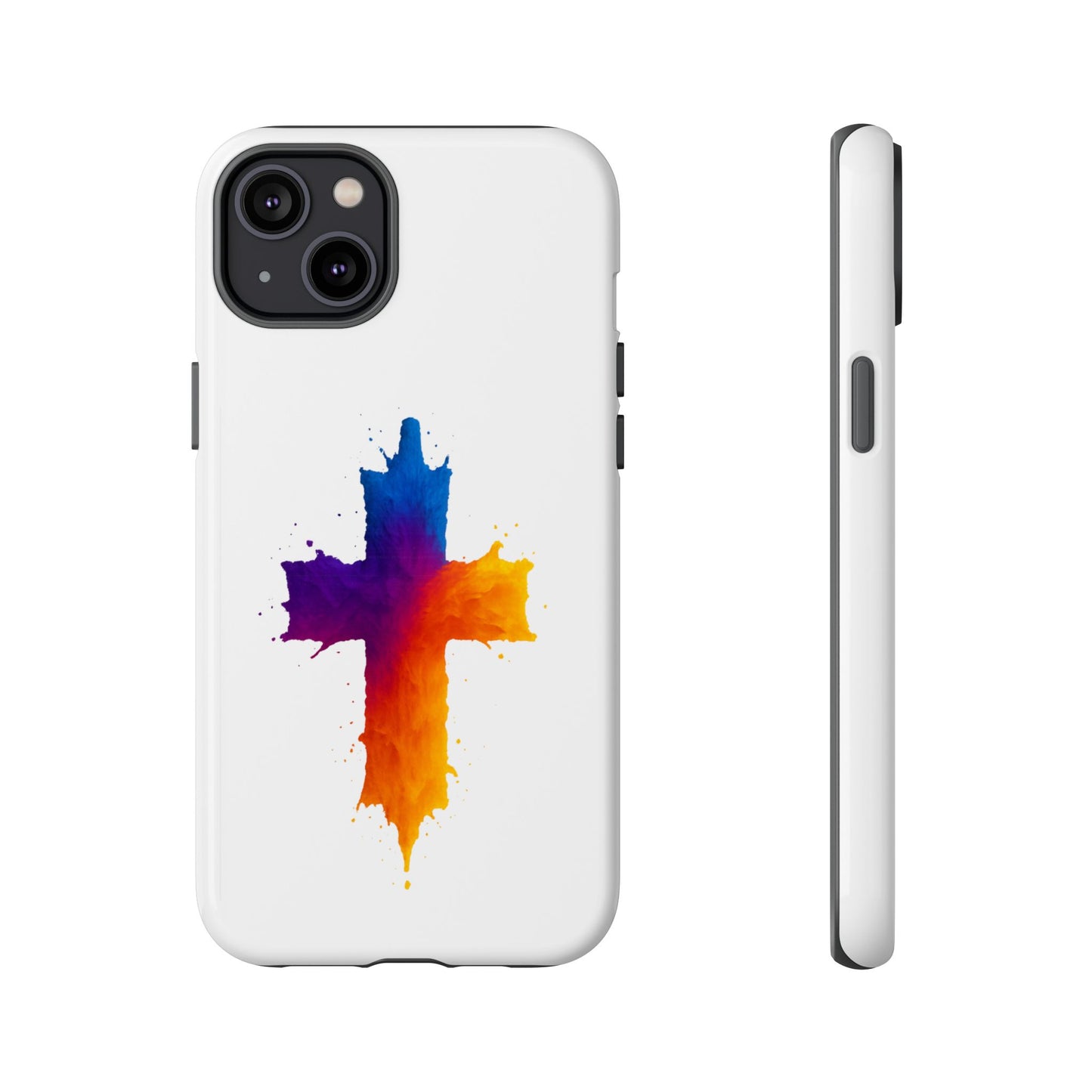 Christian iPhone Case – Watercolor Cross Phone Cover, Faith Gift for Her or Him, Inspirational iPhone Accessory
