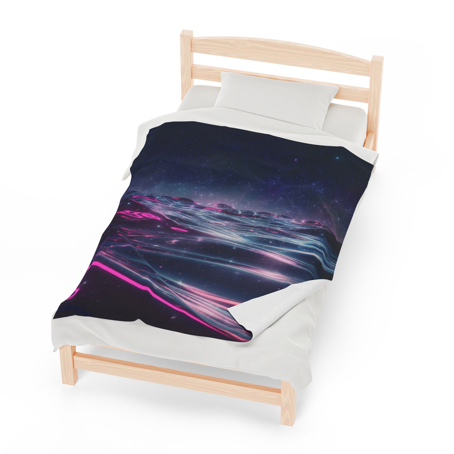 Plush Blanket with Galactic Ocean Design