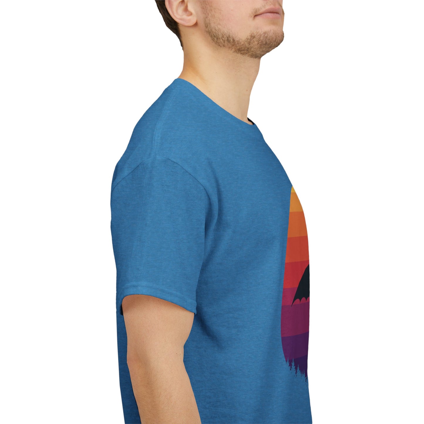 Night Dragon Sunset T-Shirt | Retro Dragon Silhouette Tee | Fantasy Dragon Shirt | Unisex Graphic Tee | Gift for Dragon Lovers