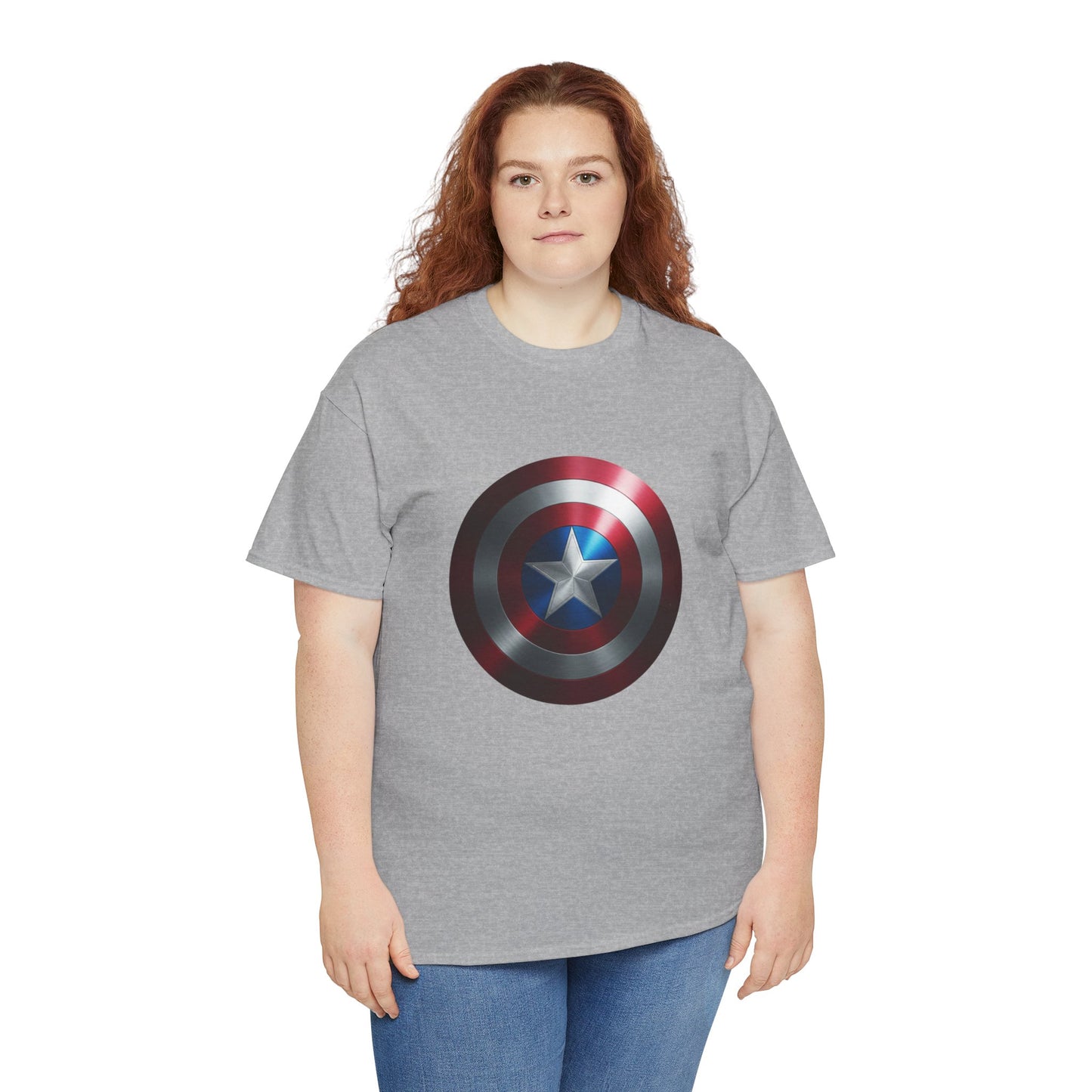 Patriotic Hero Shield Shirt – Star Emblem Graphic Tee – Super Soldier Gift – Comic Inspired Unisex Shirt – Cosplay Convention Top