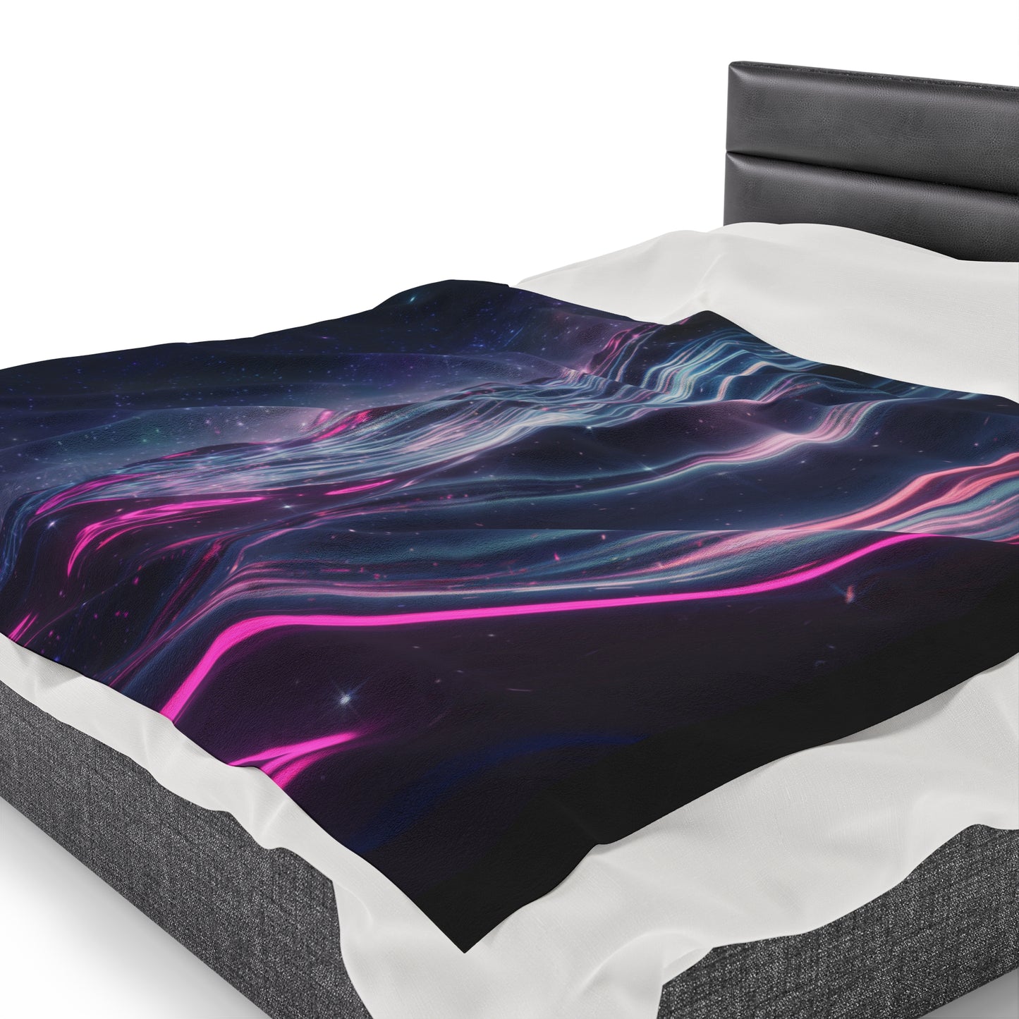 Plush Blanket with Galactic Ocean Design