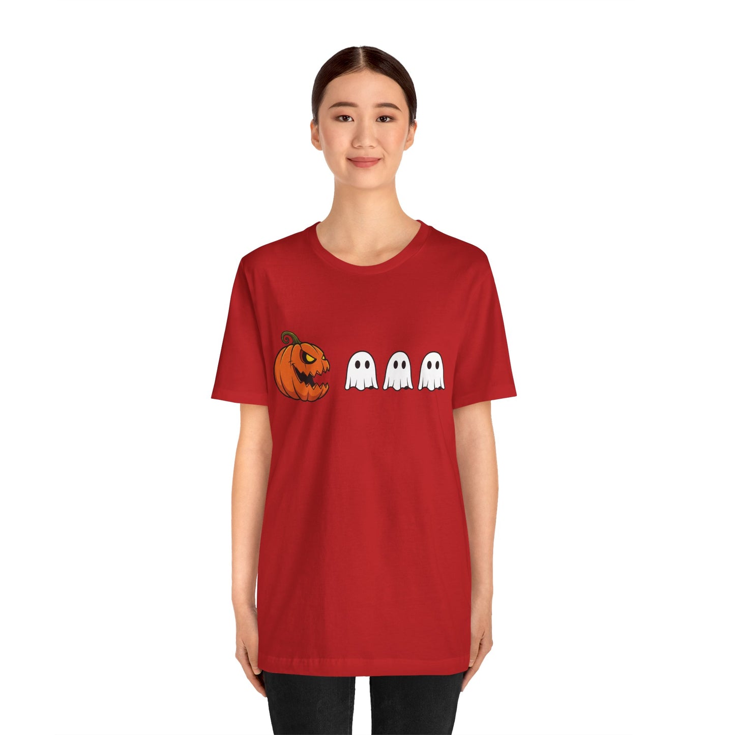 Pumpkin Pac-Man Shirt, Halloween Arcade Tee, Pumpkin Chase Ghosts Tee, Retro Gaming Halloween, Spooky Season Shirt, Vintage Game Pumpkin Top