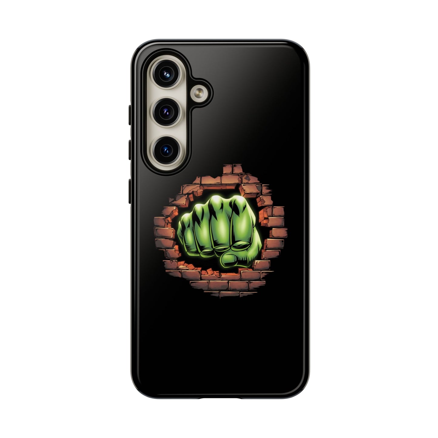 Samsung Phone Case, Green Fist Smashing Wall Design, Comic Book Phone Case, Geeky Case