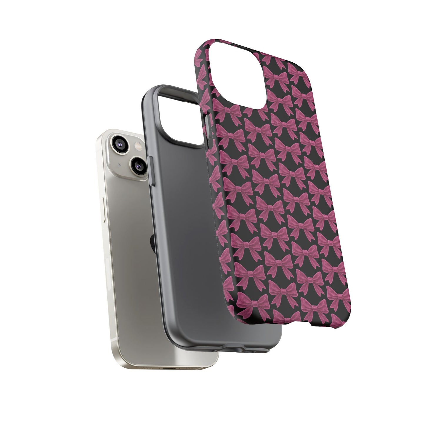Pink Bow iPhone Case Coquette Aesthetic Phone Cover Glossy Y2K Girly Case Soft Girl Tech Accessory Cute iPhone Gift for Her