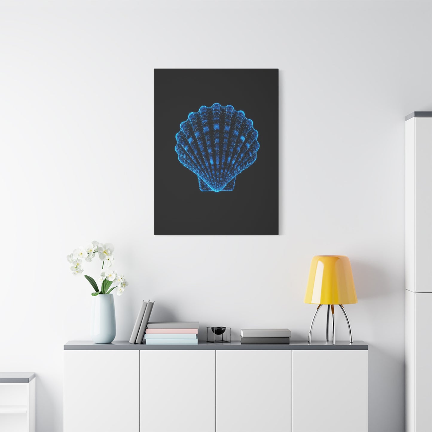 Blue Shell Canvas Art – Ocean-Inspired Home Decor