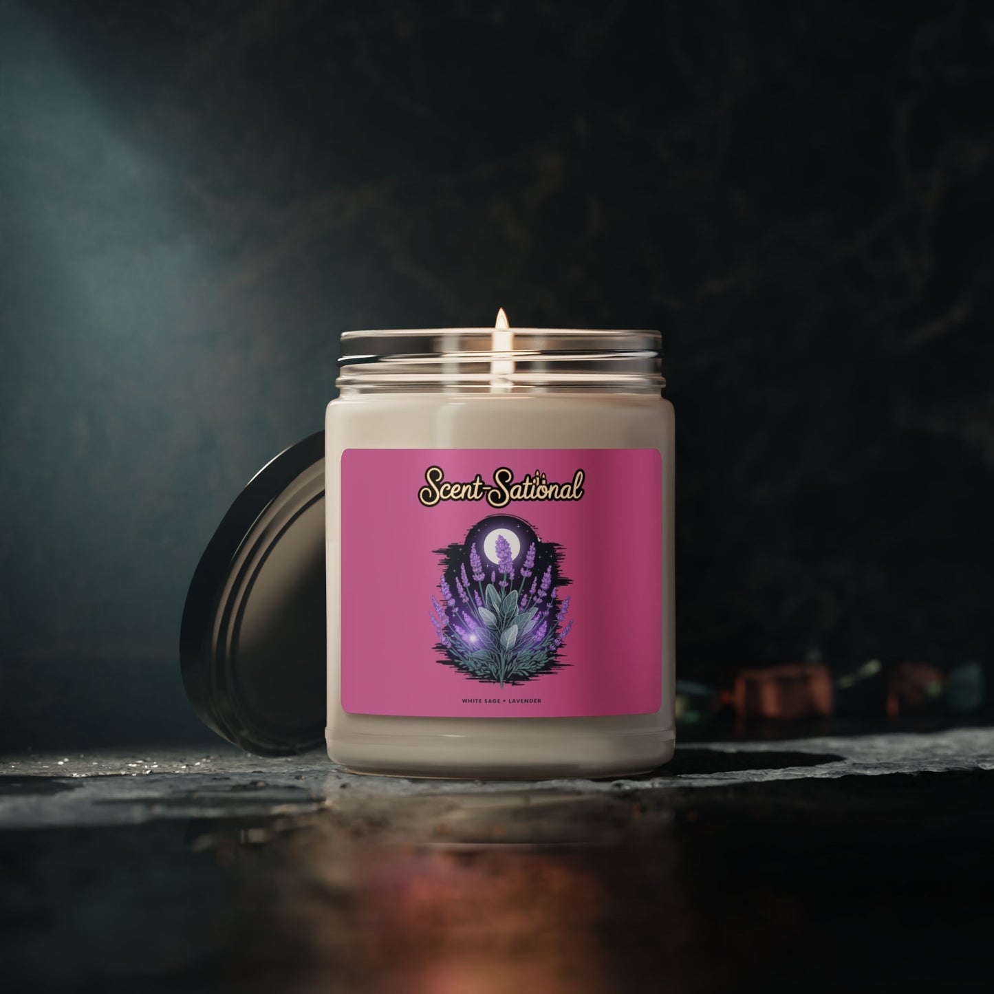 White Sage + Lavender Candle, Relaxing Aromatherapy Soy Candle, Calming Eco Candle, Long Burn Jar Candle Gift For Meditation And Self Care