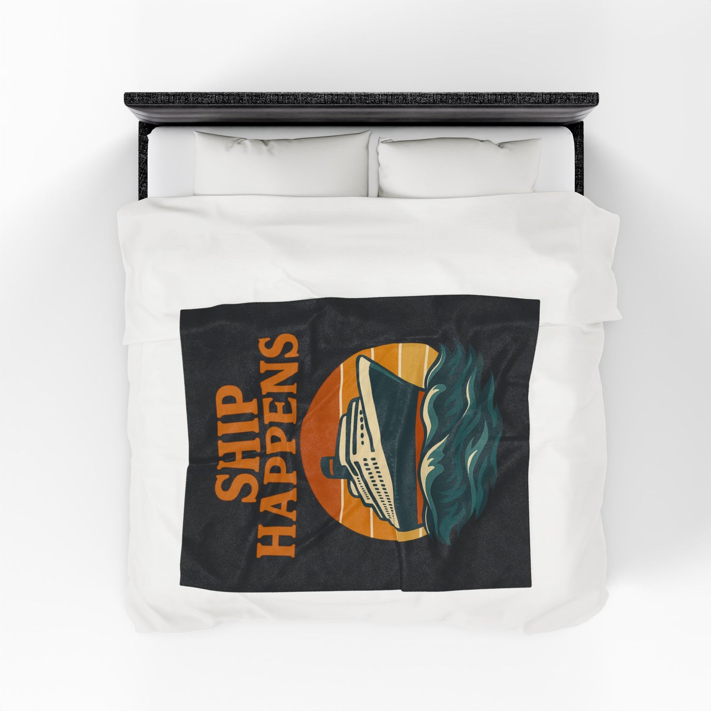 Funny Cruise Blanket – “Ship Happens” Throw Blanket, Nautical Gift for Cruise Lover, Travel Pun Blanket, Boat Trip Must-Have