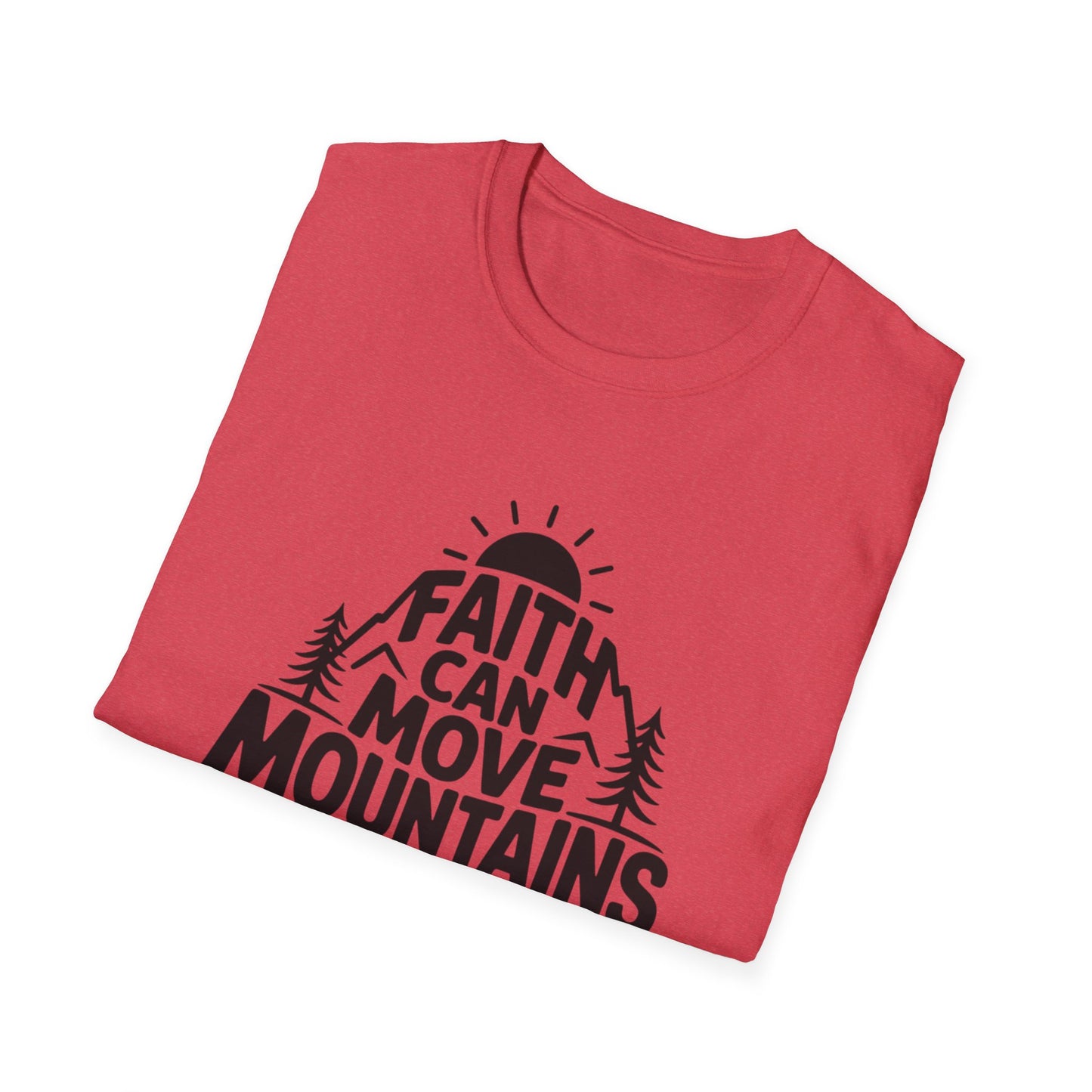 Faith Can Move Mountains T-Shirt | Christian Inspirational Mountain Tee | Boho Nature Faith Graphic Shirt | Gospel Verse Gift for Believers