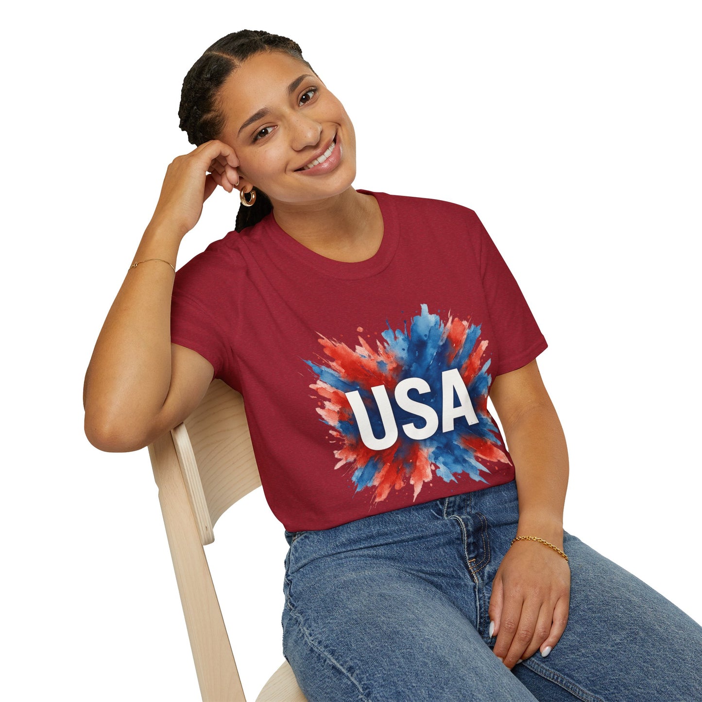 Watercolor USA T-Shirt Unisex | Red White Blue Shirt | Patriotic Graphic Tee | July 4th Shirt | Independence Day Tee | American Flag Shirt