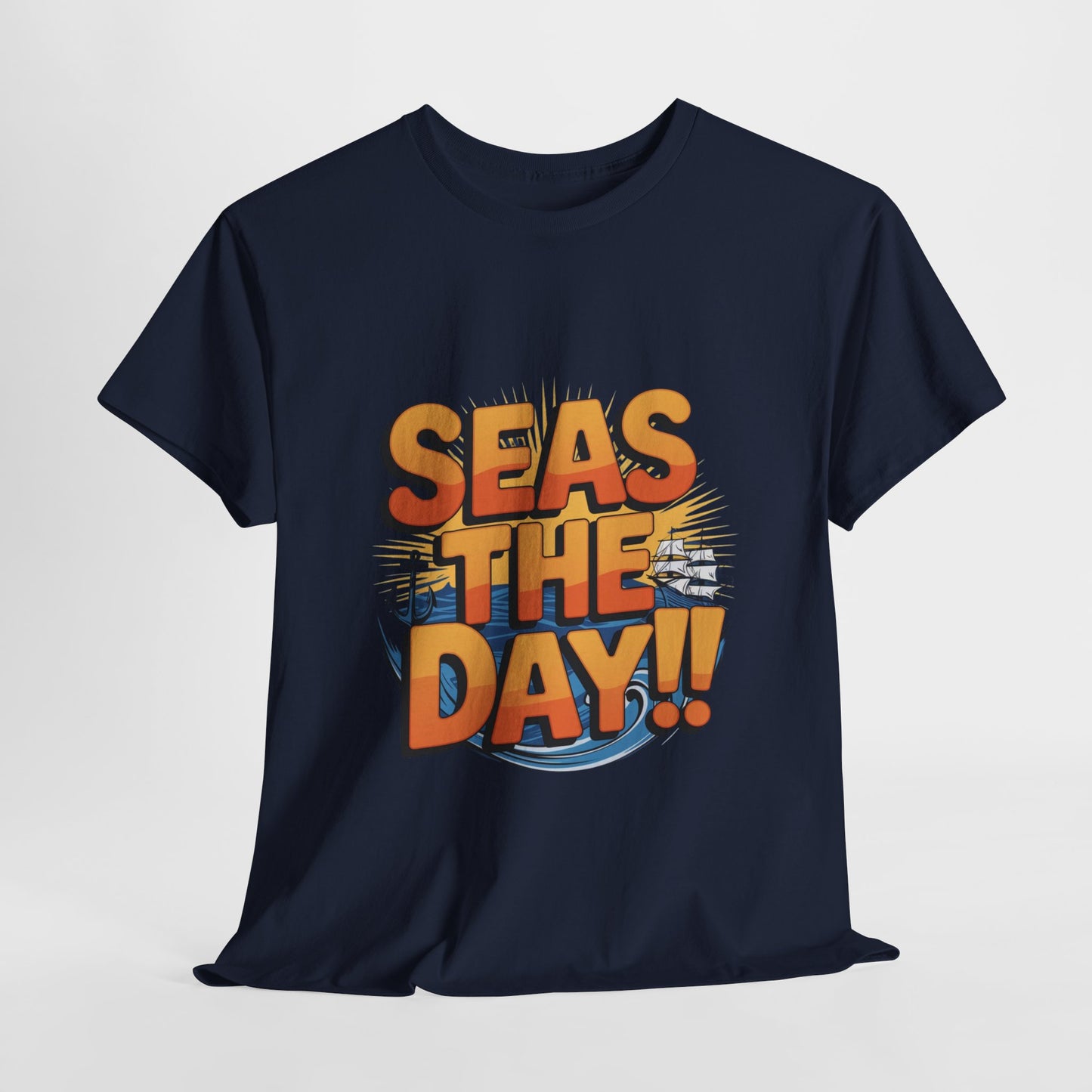 Seas The Day!! Tee • Ocean Pun Graphic Shirt • Comfort Colors Unisex Beachy Vibes • Nautical Aesthetic • Gift for Sea Lovers & Summer Vacays