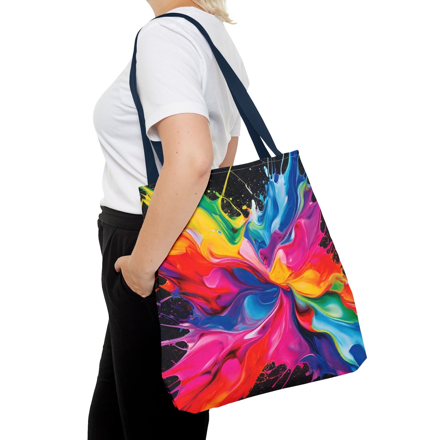Vibrant Abstract Swirl Tote Bag | Colorful Expressionism Canvas Tote – Bold Art Accessory & Eco-Friendly Gift for Art Lovers