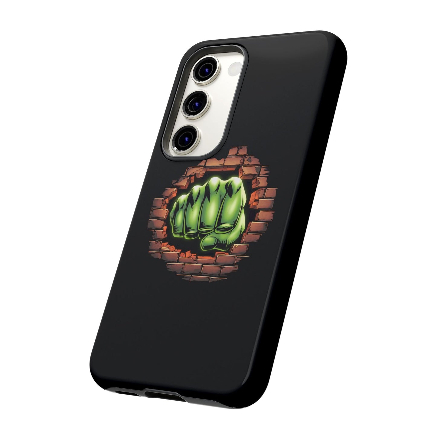 Samsung Phone Case, Green Fist Smashing Wall Design, Comic Book Phone Case, Geeky Case