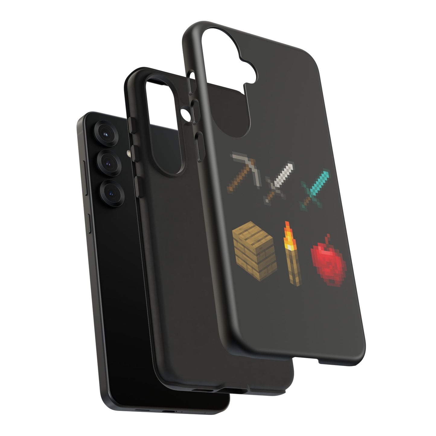 Minecraft-Inspired Tough Samsung Phone Case Pixel Art Design for Gamers Phone Accessory for Gamers