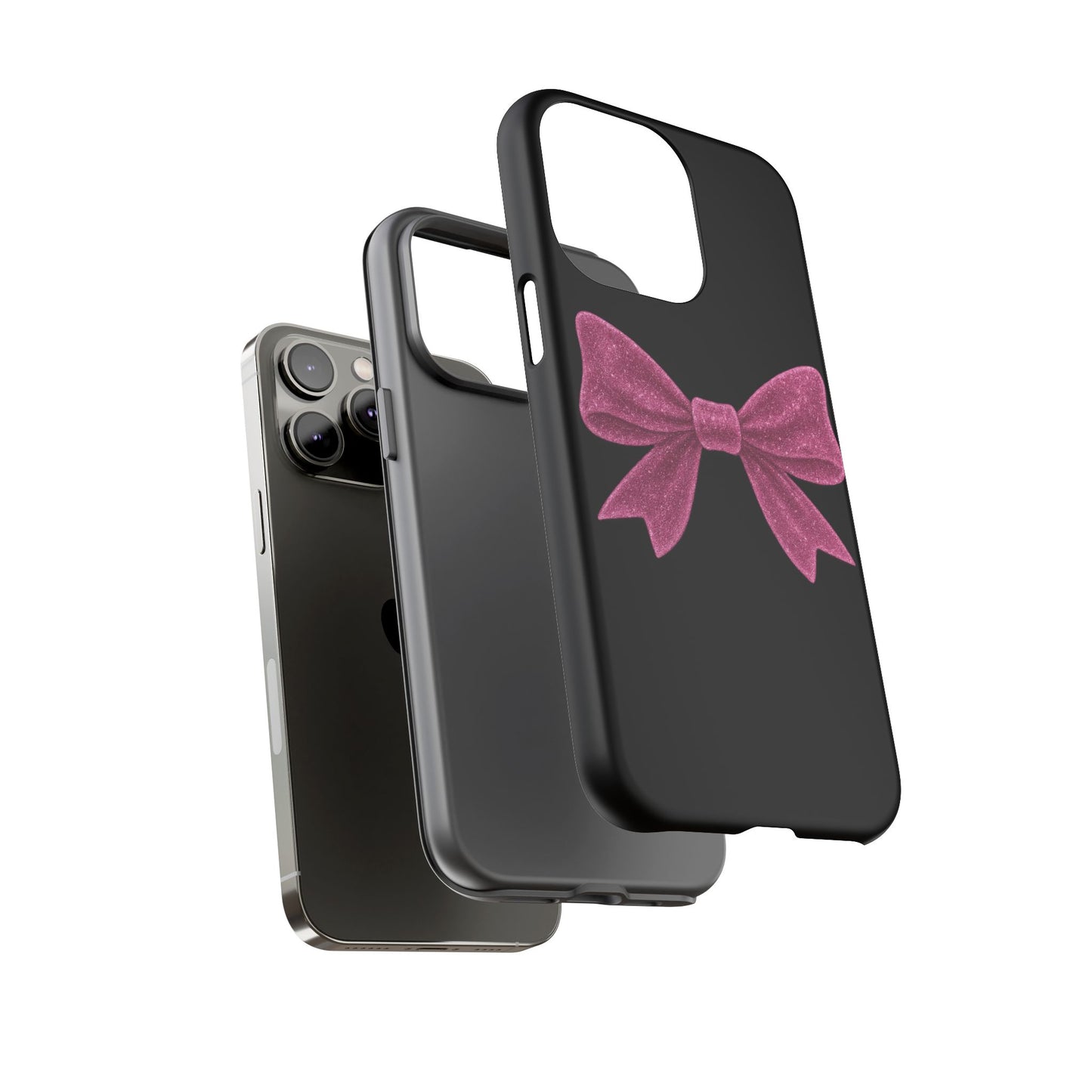 Pink Bow iPhone Case β Coquette Aesthetic Phone Cover β Glitter Soft Girl Tech Accessory β Cute Glossy Pinkcore Case β Gift for Her
