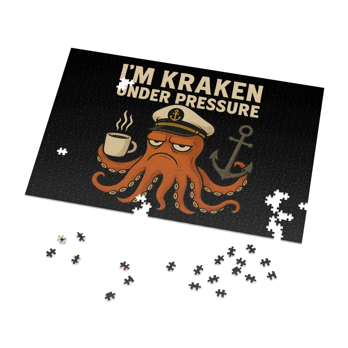 Jigsaw Puzzle - Stressed Octopus - I'm Kraken Under Pressure Nautical Puzzle Octopus Game Ocean Themed Jigsaw