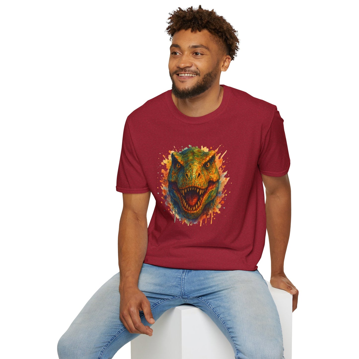 Watercolor T-Rex T-Shirt | Psychedelic Dinosaur Tee | Prehistoric Rainbow Dino Gift | Unisex Cotton Graphic Shirt Jurassic Tee