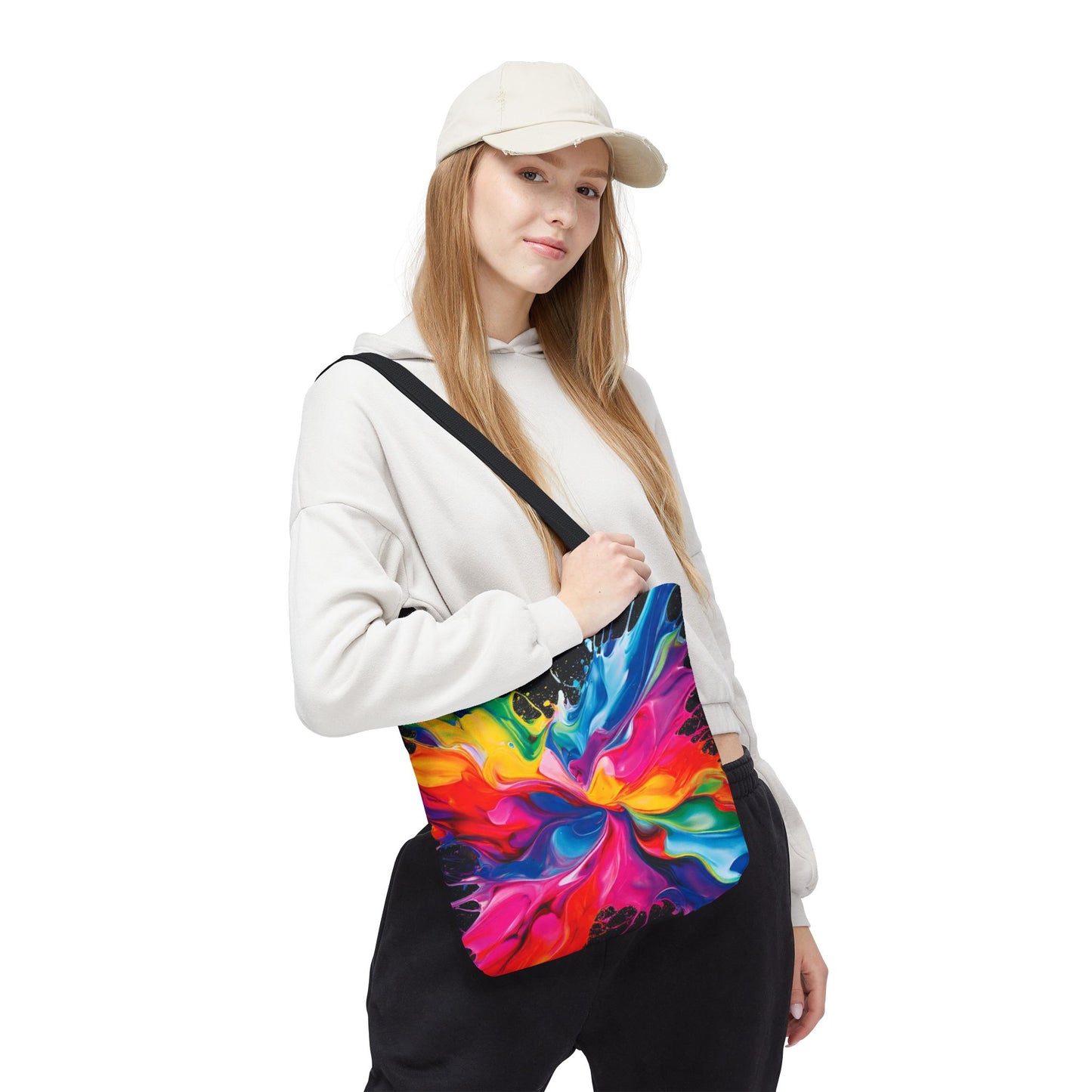 Vibrant Abstract Swirl Tote Bag | Colorful Expressionism Canvas Tote – Bold Art Accessory & Eco-Friendly Gift for Art Lovers