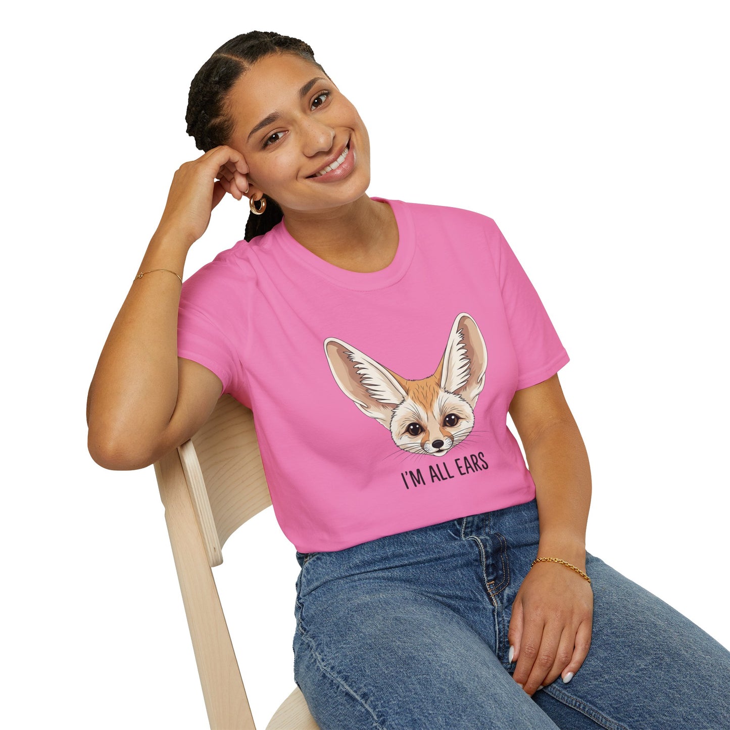 Fennec Fox Funny T-Shirt | I’m All Ears Animal Tee | Cute Pet Tee for Women Men | Unique Gift | Trending Animal Motif Shirt