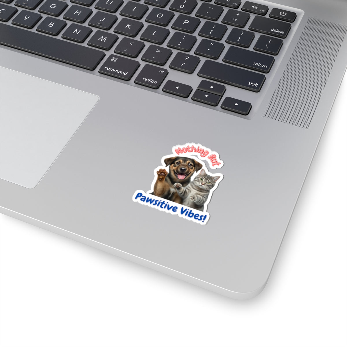 Sticker: Pawsitive Vibes Cat and Dog Pun