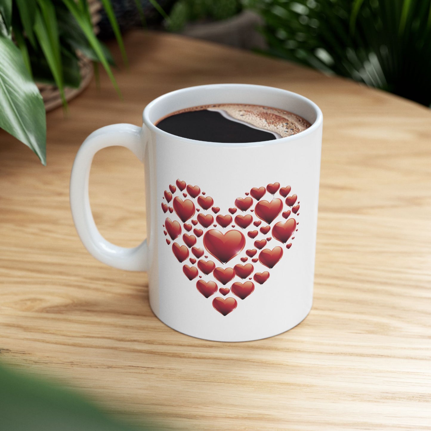 Mug - Heart Made Out of Hearts Fun Ceramic Mug (11oz, 15oz)