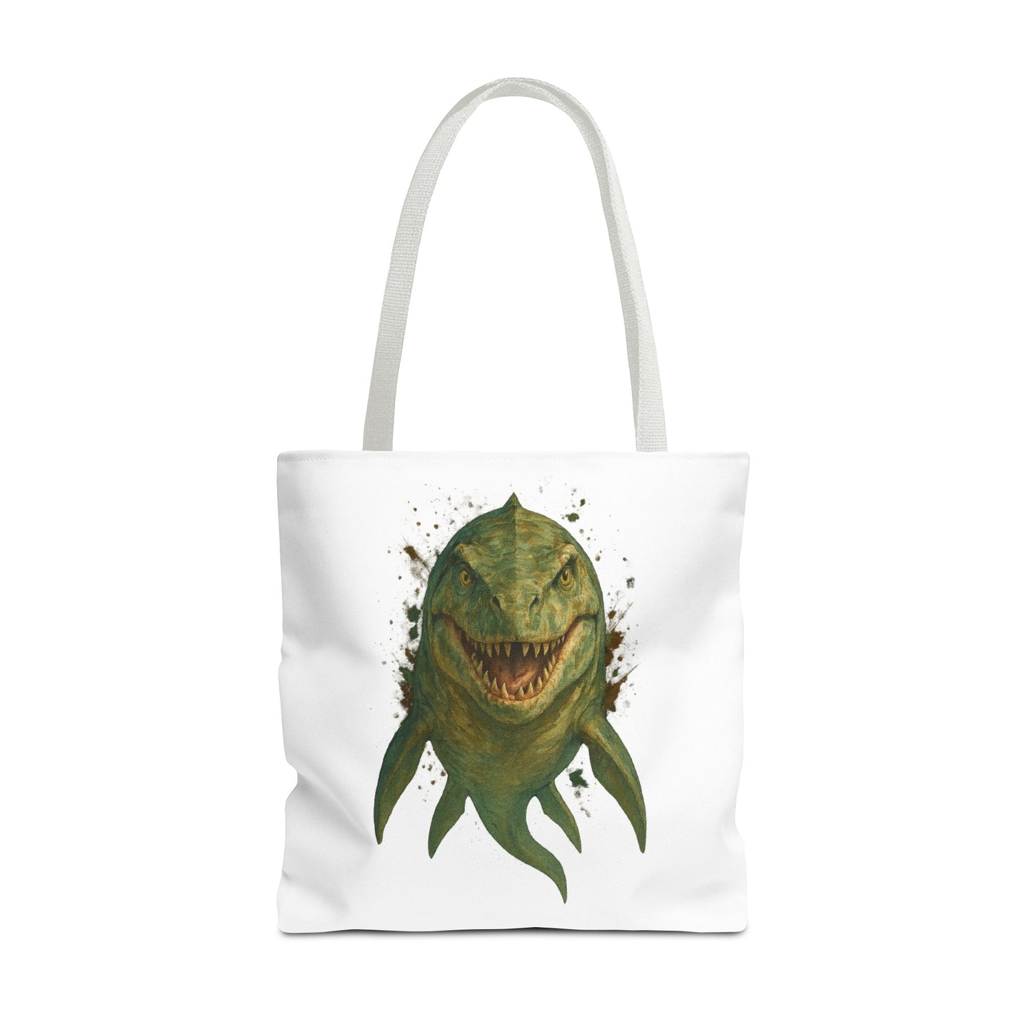 Watercolor Mosasaurus Tote Bag - Prehistoric Sea Monster Art, Dinosaur Ocean Reptile Gift, Eco Canvas Bag for Dino and Marine Fans