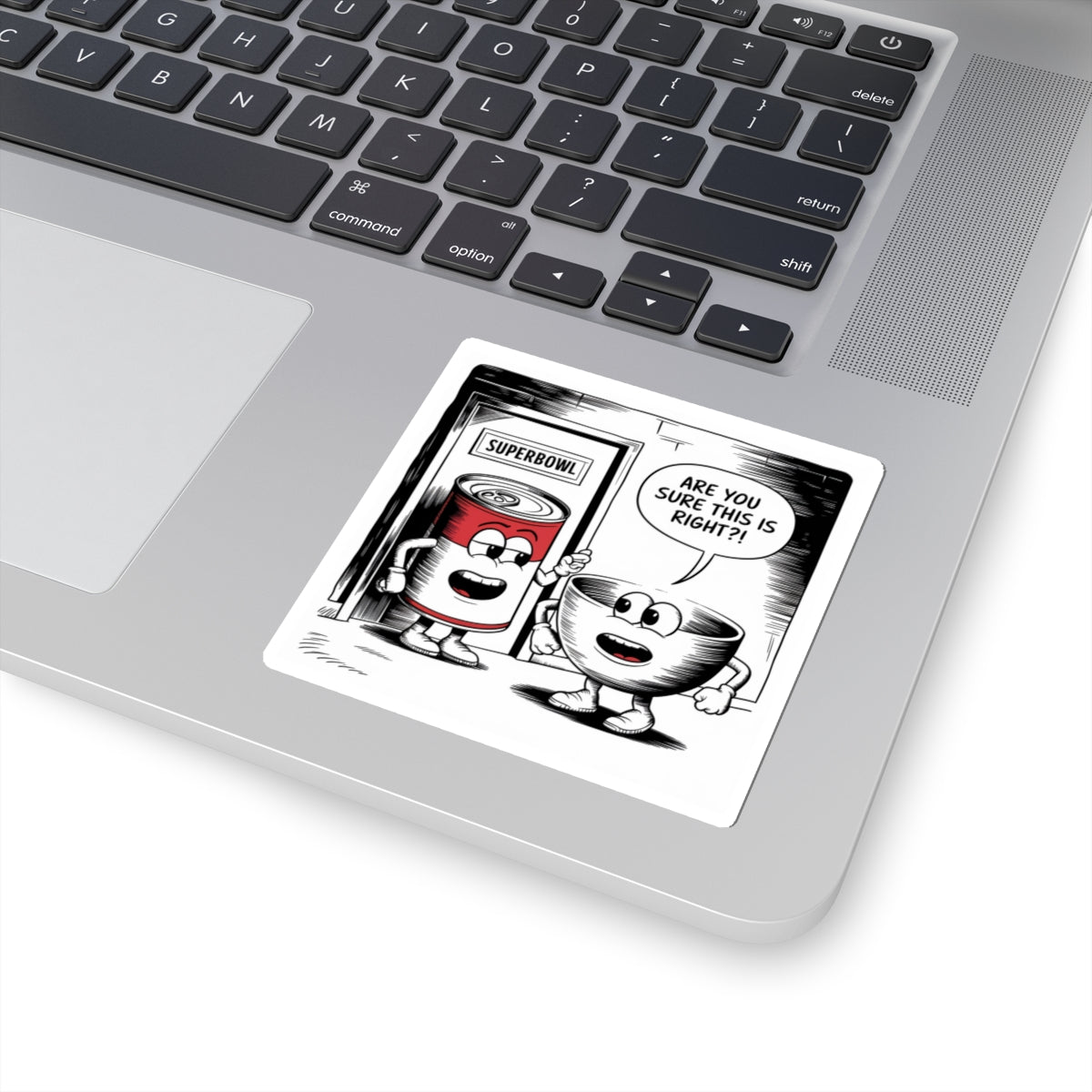 Comic Kiss-Cut Stickers - Can of Soup and Bowl Superbowl Door