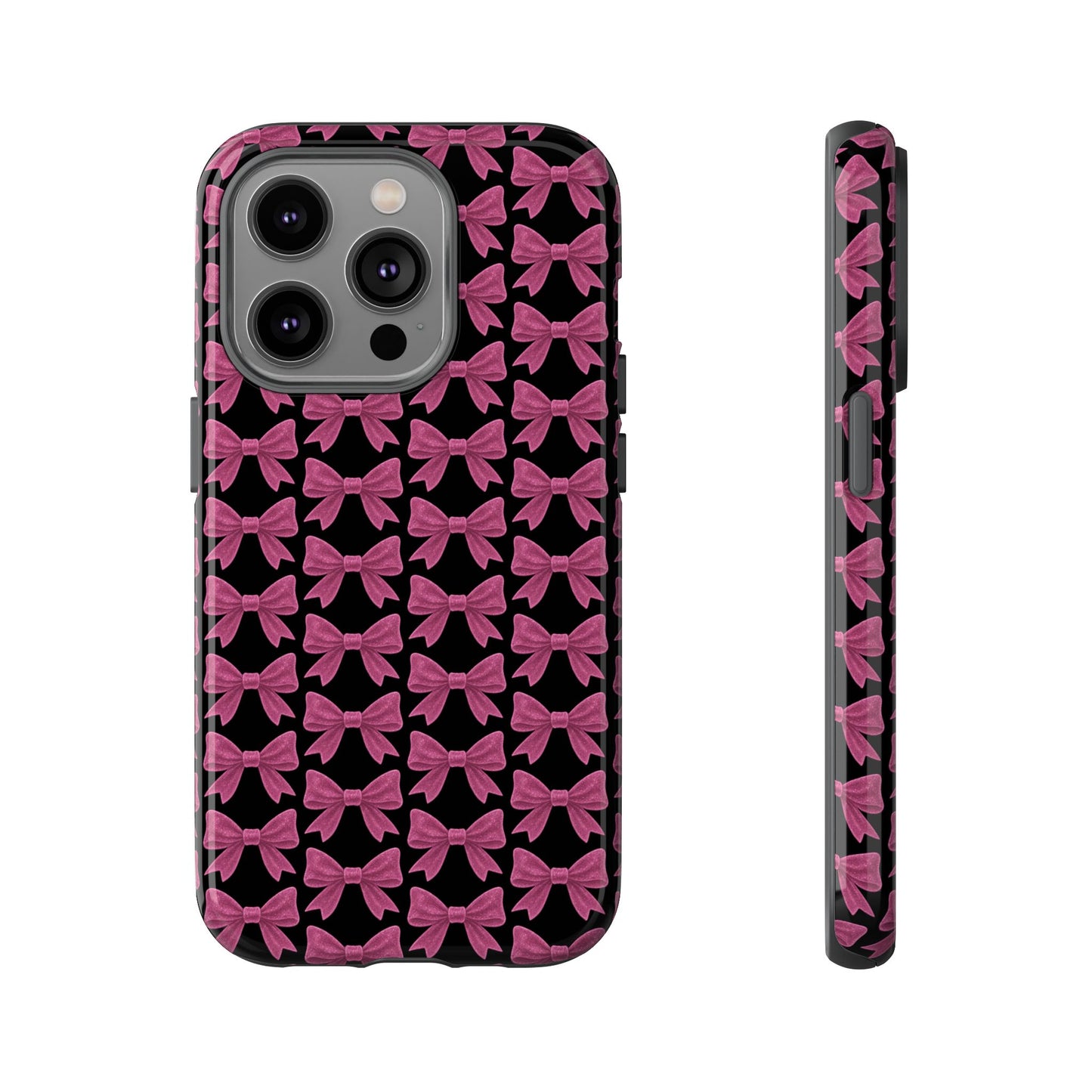 Pink Bow iPhone Case Coquette Aesthetic Phone Cover Glossy Y2K Girly Case Soft Girl Tech Accessory Cute iPhone Gift for Her