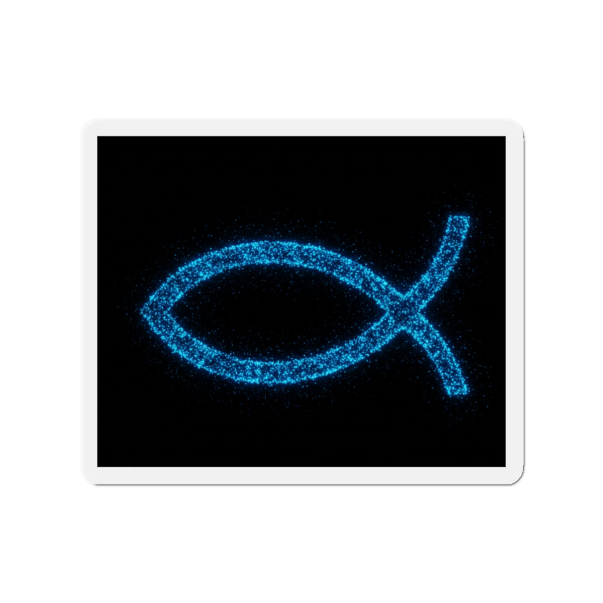 Fish Symbol Die-Cut Magnet Blue Bioluminescent Design Christian Magnet Spiritual Decor Kitchen Decoration Faith Magnet
