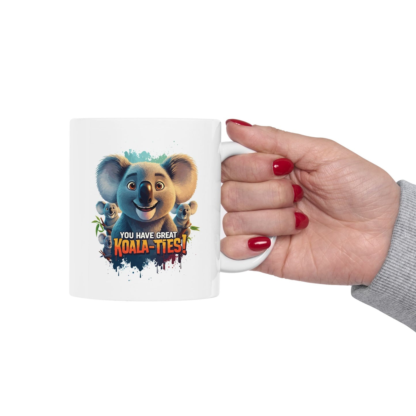 You Have Great Koala-ties Mug | Cute Koala Pun Coffee Cup | Animal Lover Gift | Koala Christmas Stocking Stuffer | Cute Punny Mug