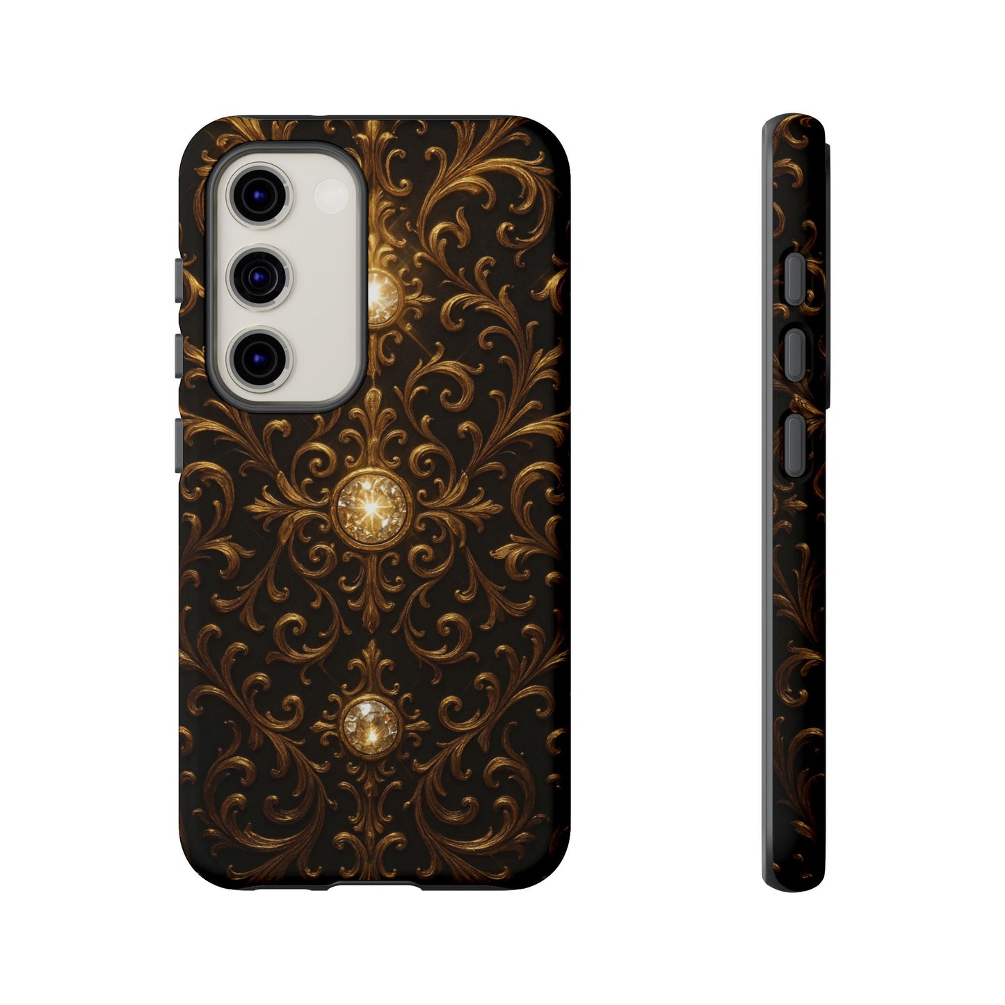 Luxury Baroque Samsung Case β Elegant Gold Ornate Floral Phone Cover for Galaxy