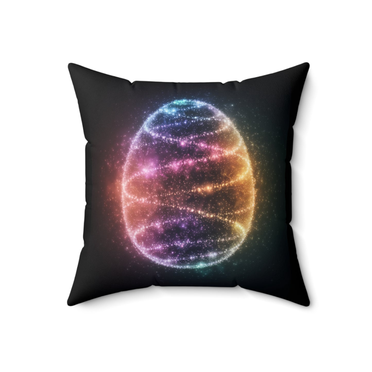 Square Pillow with Bioluminescent Easter Egg Design Easter Throw Easter Decor Pillow Home Decor