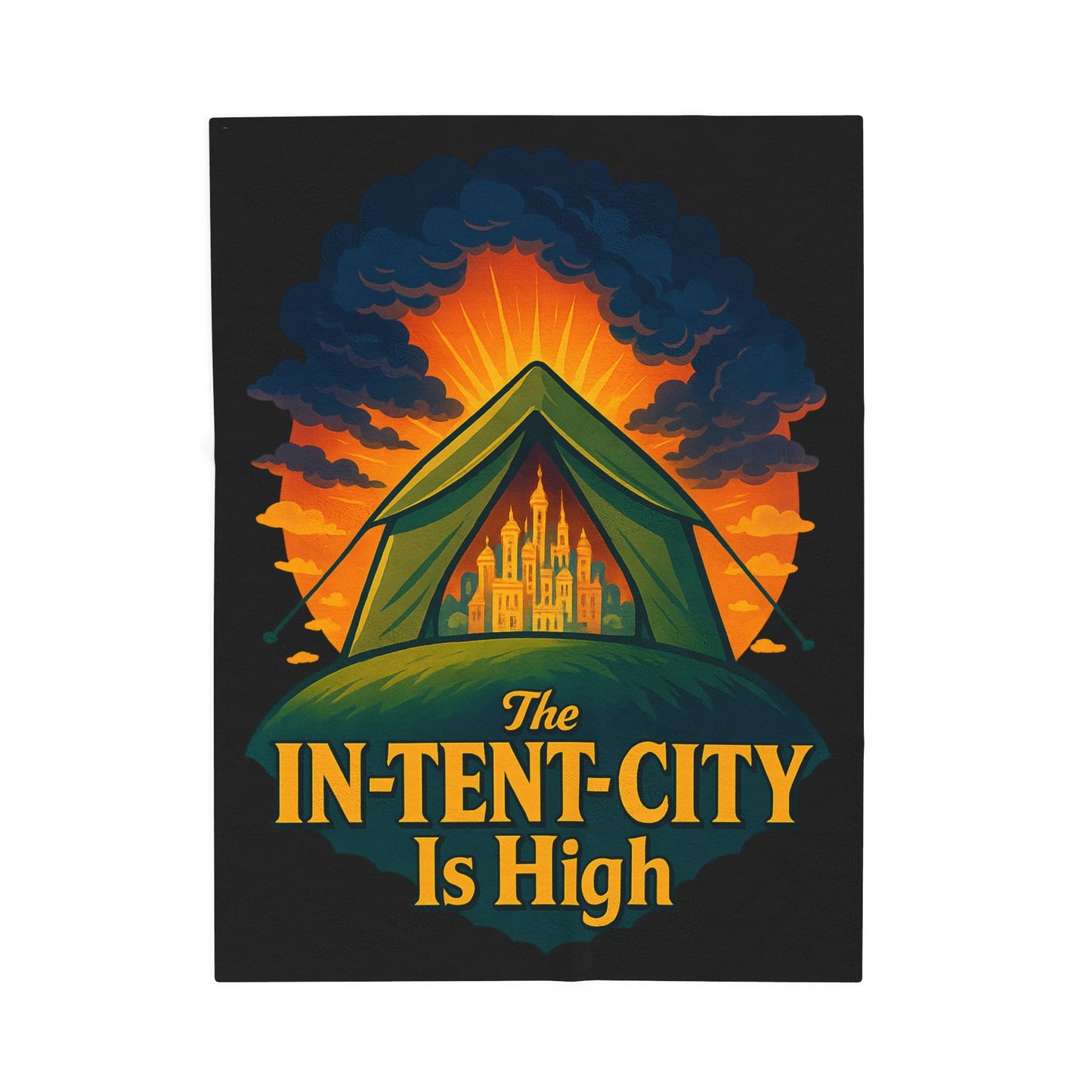 Plush Blanket - The In-Tent-City is High Intensity Throw Decor Funny Blanket