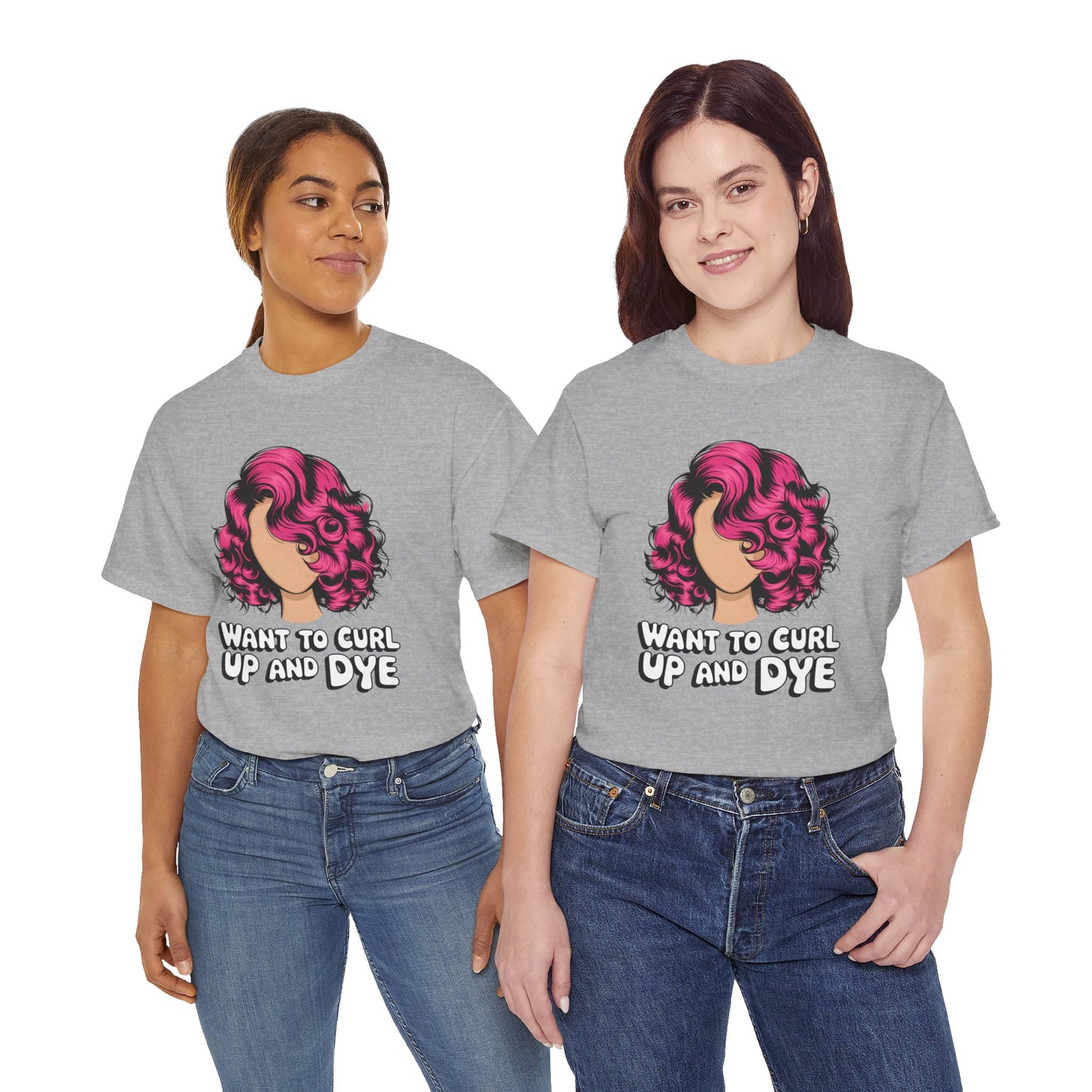 Curly Hair Tee: Want To Curl Up And Dye – Funny Hair Colorist Tee, Salon & Curl Lovers Gift, Trendy Graphic Shirt for Hairstylists