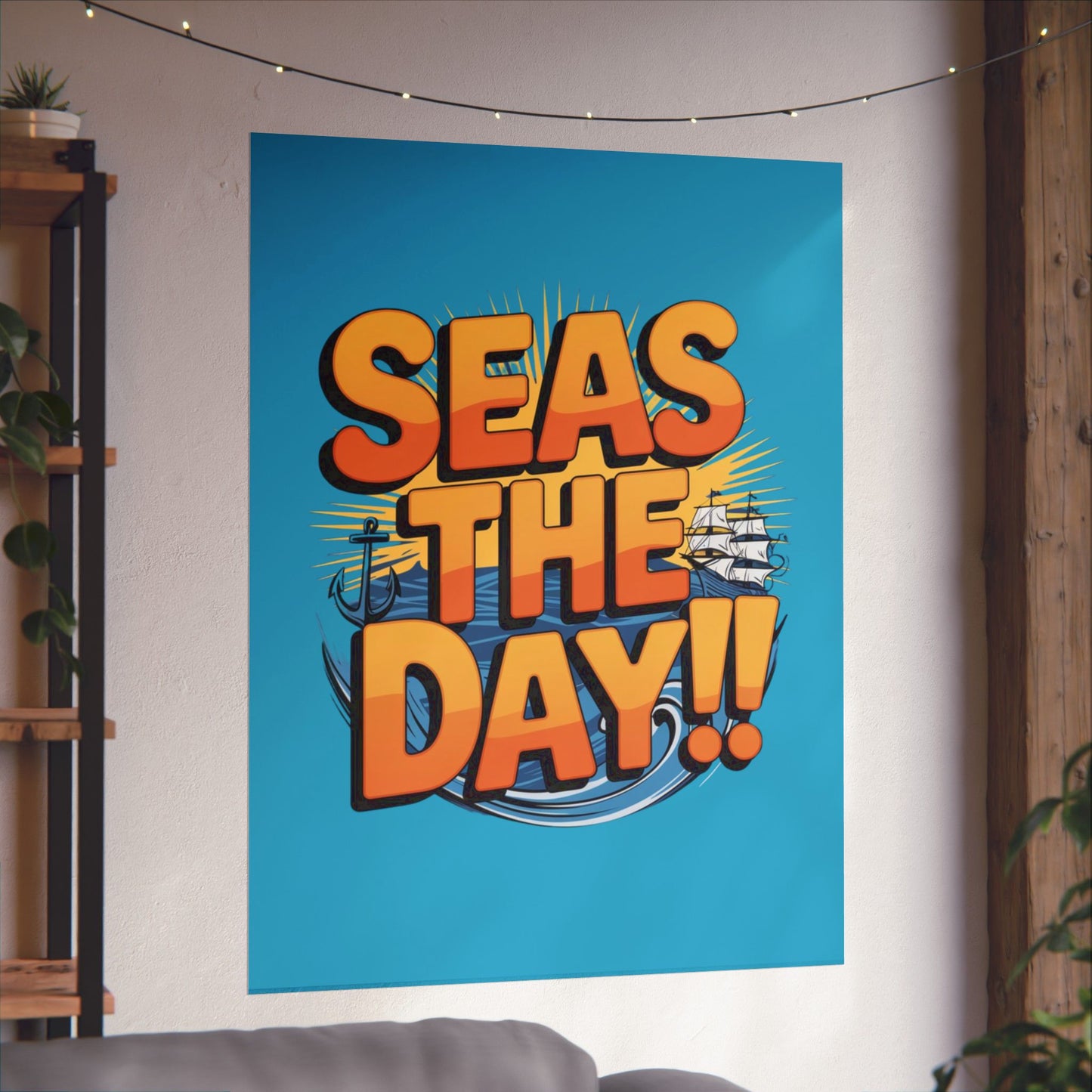 Vertical Poster - Seas The Day Pun Print