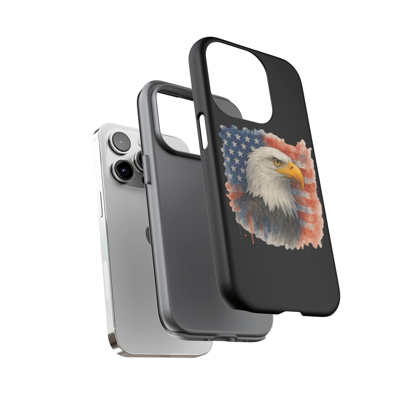 Patriotic Eagle Phone Case for iPhone - Tough Cases with American Flag Design 4th of July Case Memorial Day Veteran's Day