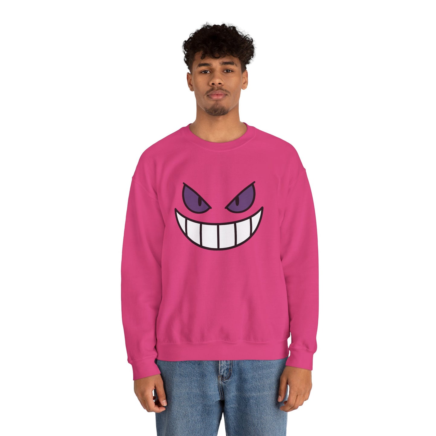 Sinister Grin Sweatshirt, Creepy Smile Crewneck, Dark Cartoon Face Sweatshirt, Halloween Gothic Sweatshirt, Spooky Grin Pullover