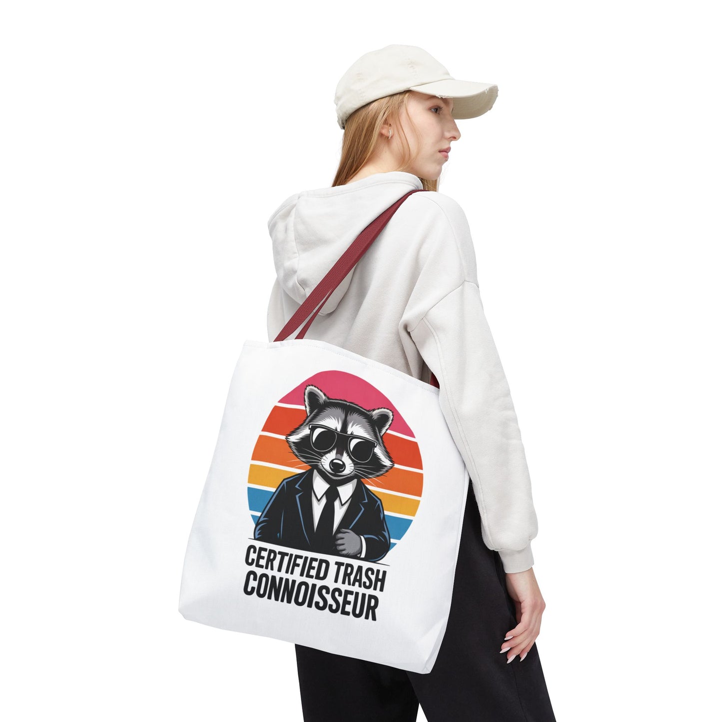 Certified Trash Connoisseur Raccoon Tote Bag Fun and Quirky Everyday Carry Trash Panda Bag