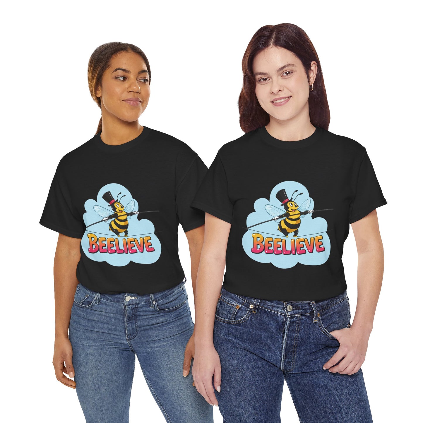 “Beelieve” Bee Pun T‑Shirt | Cute Bee Graphic Tee | Inspirational Pun Shirt | Funny Nature Lover Gift | Bee Belief Positive Vibes Tee