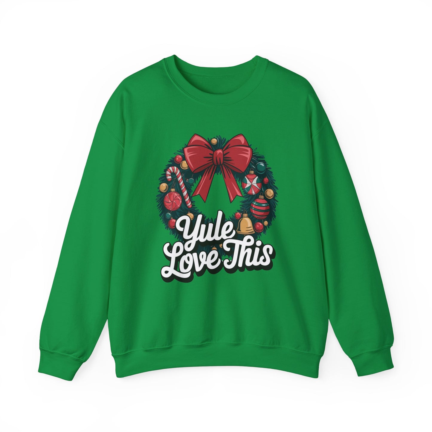Christmas Wreath Unisex Sweatshirt, Yule Love This Holiday Jumper, Fun Crewneck Pullover, Festive Winter Apparel, Xmas Gift for Him and Her