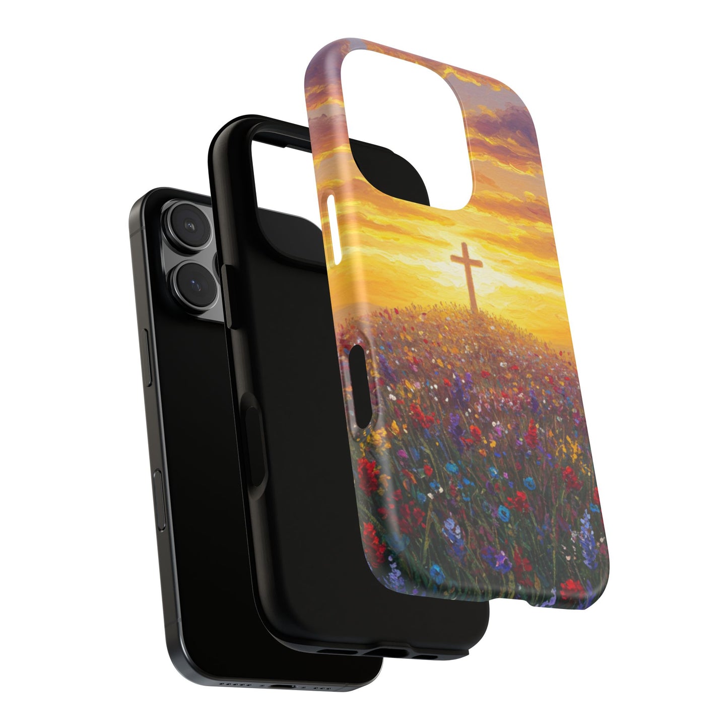 iPhone Case: Monet Style Cross Phone Case Christian Case Inspirational iPhone Case Spiritual Phone Case