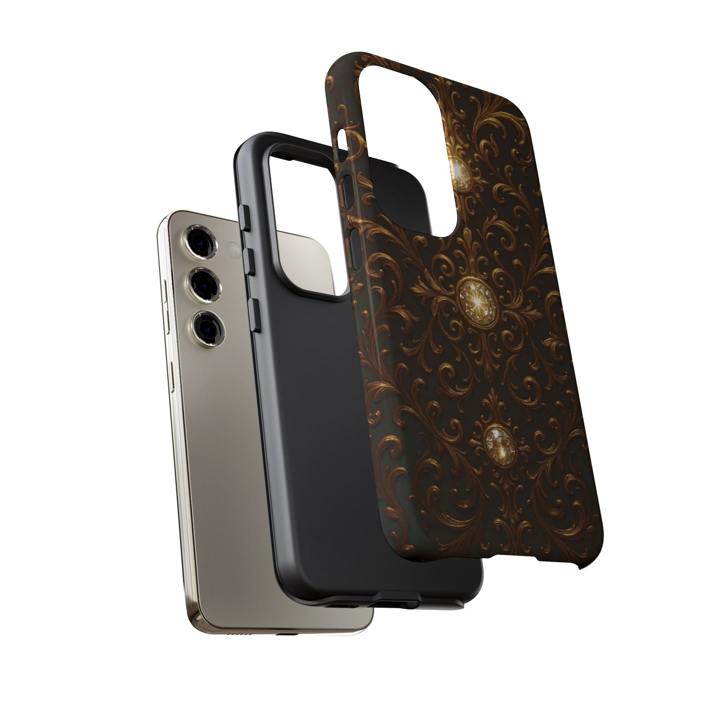 Luxury Baroque Samsung Case β Elegant Gold Ornate Floral Phone Cover for Galaxy