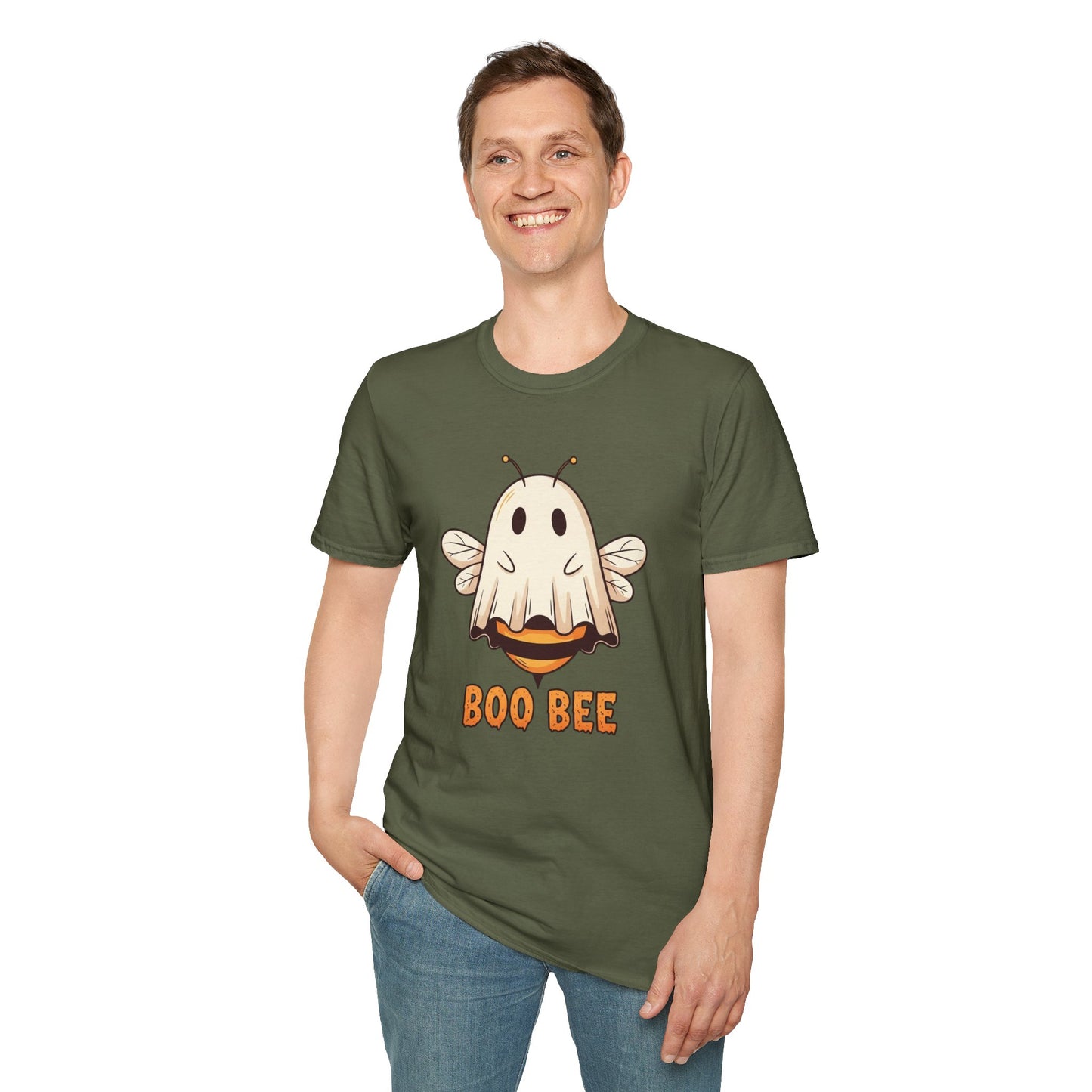 Funny Boo Bee Halloween Shirt – Cute Ghost Bee Costume Tee, Spooky Season Pun Shirt, Bee Lover Gift, Fall T-Shirt, Unisex Sizes