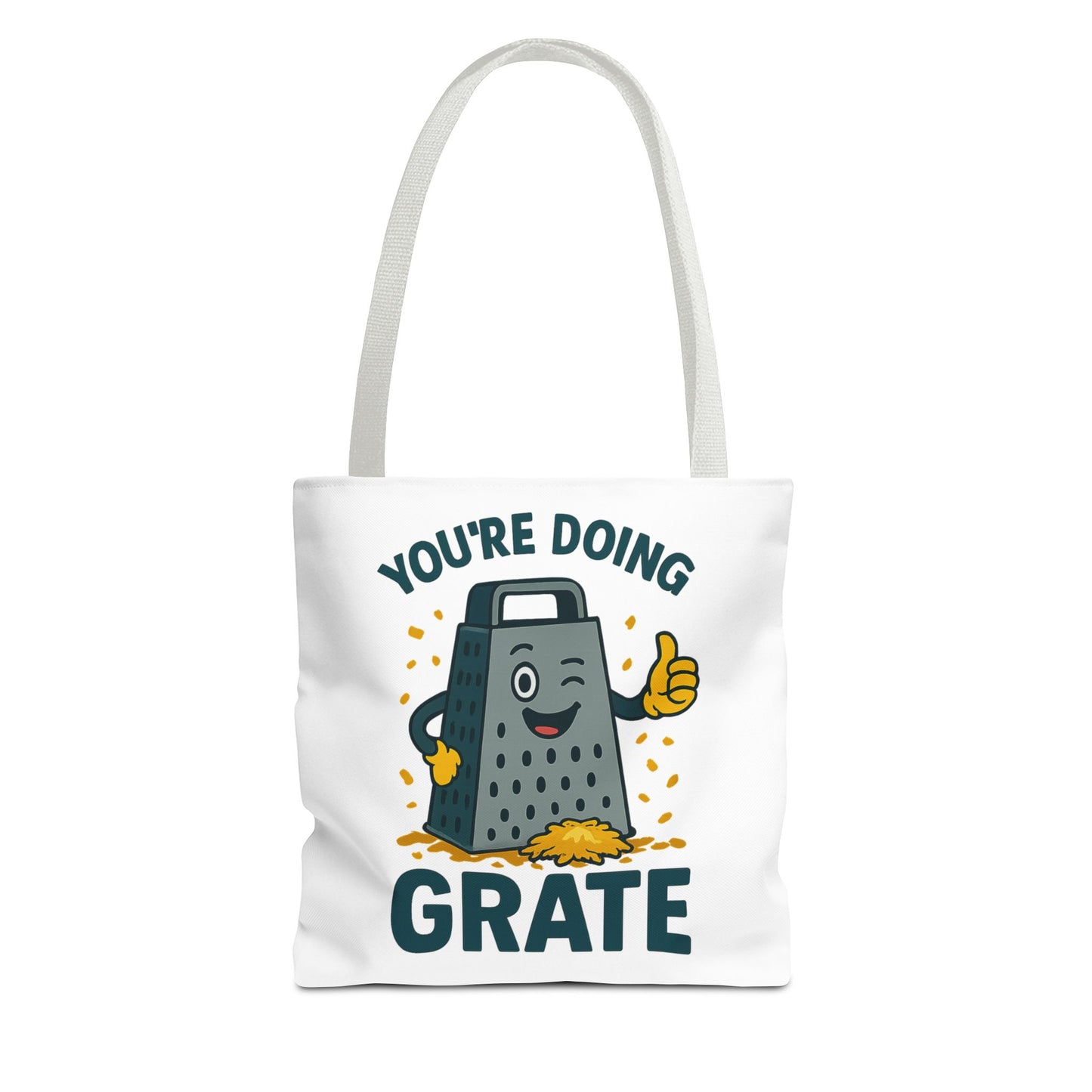 Funny Cheese Pun Tote Bag – “You’re Doing Grate” Grocery Bag | Cute Gift for Coworkers, Teachers, Food Lovers & Everyday Motivation