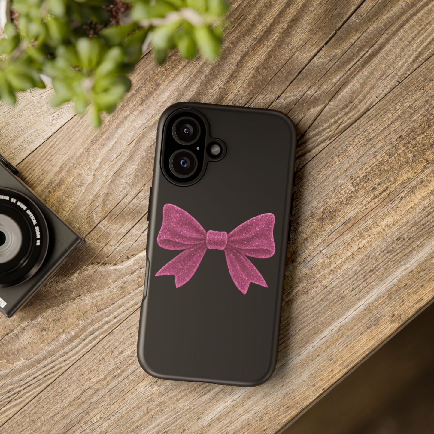 Pink Bow iPhone Case β Coquette Aesthetic Phone Cover β Glitter Soft Girl Tech Accessory β Cute Glossy Pinkcore Case β Gift for Her